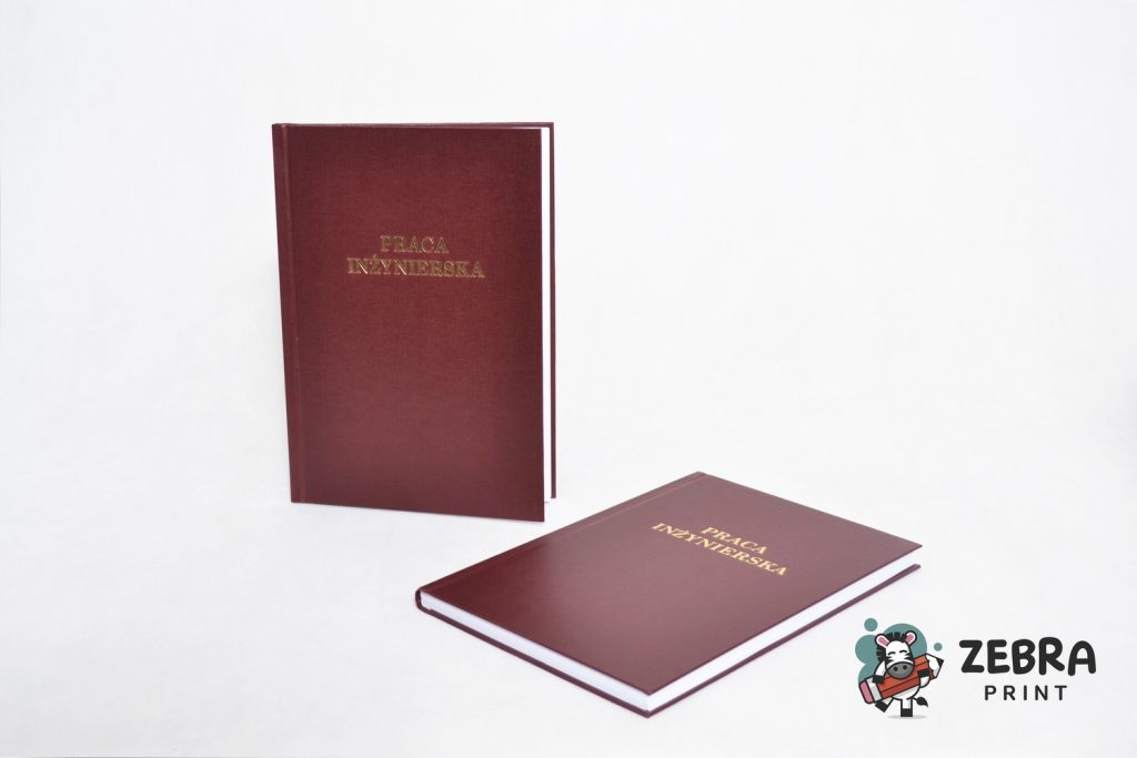 bordowa oprawa pracy